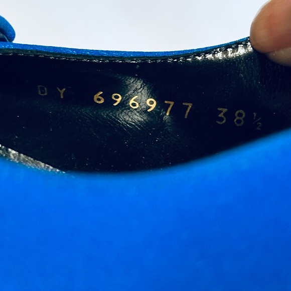 Saint Laurent YSL Satin Slingback Heels - Picture 7 of 12